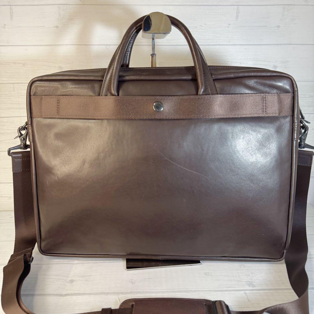 【美品】　PORTER ビジネスバッグ ショルダー　ブラウン レザー