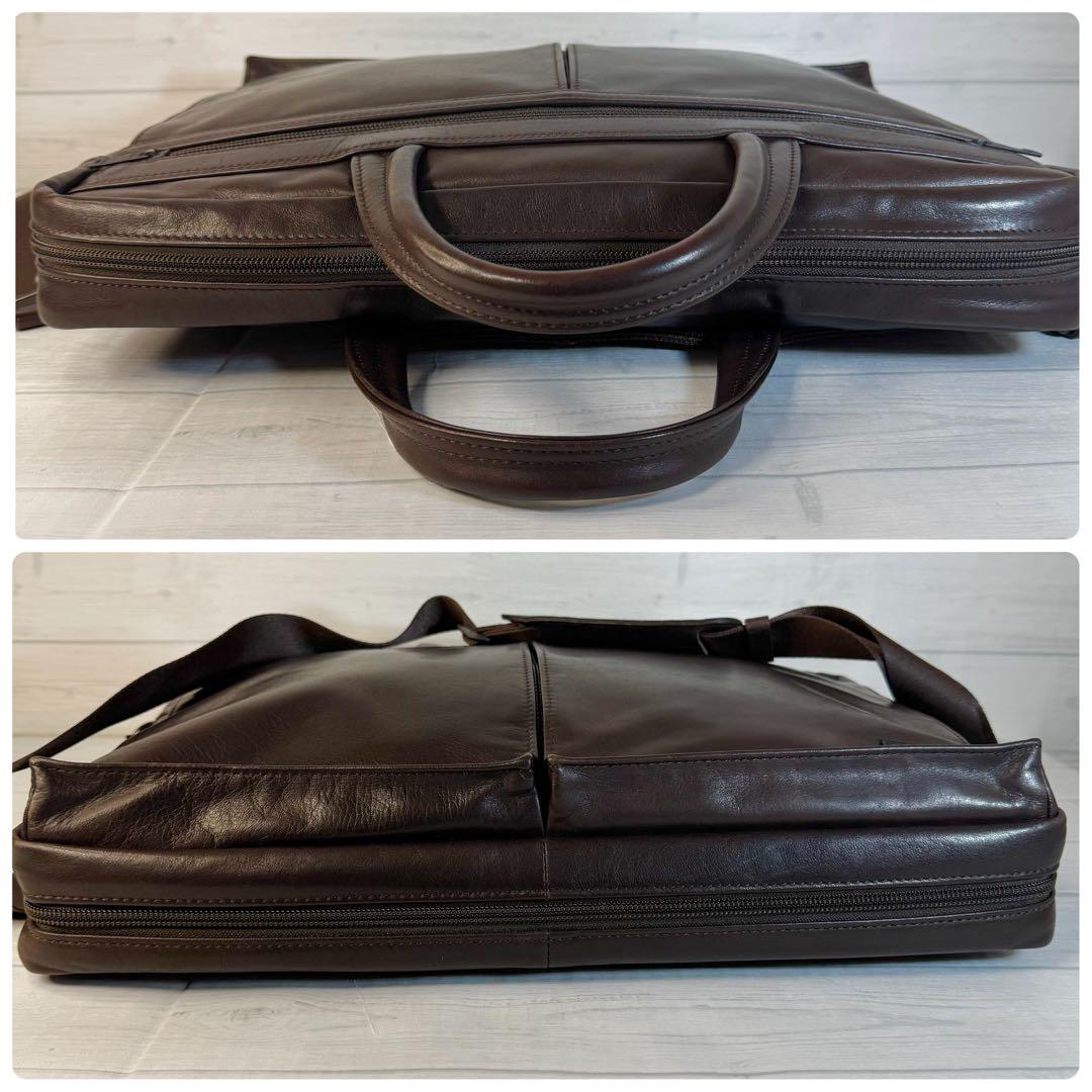 【美品】　PORTER ビジネスバッグ ショルダー　ブラウン レザー