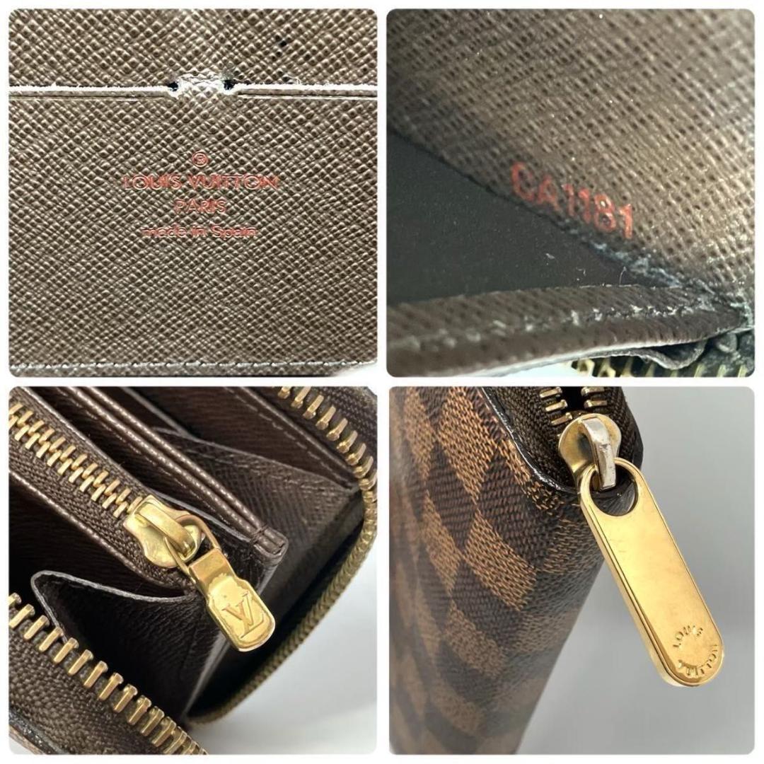 美品 ルイヴィトン ダミエ エベヌ 長財布 ジッピーウォレット