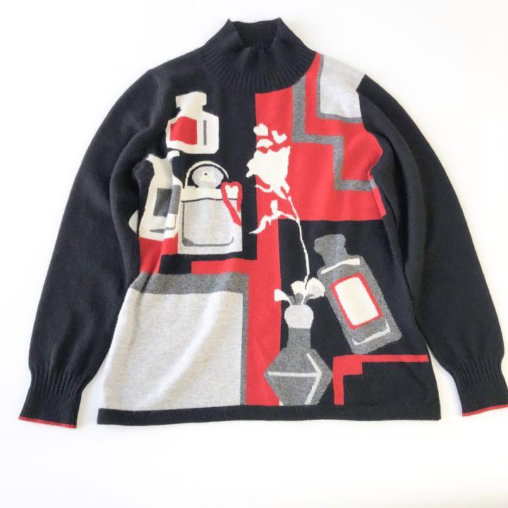 レディース L カシミヤ100% ニット セーター ゴルフ ハイネック 黒 長袖 レディース L カシミヤ100% ニット セーター ゴルフ ハイネック 黒 長袖
