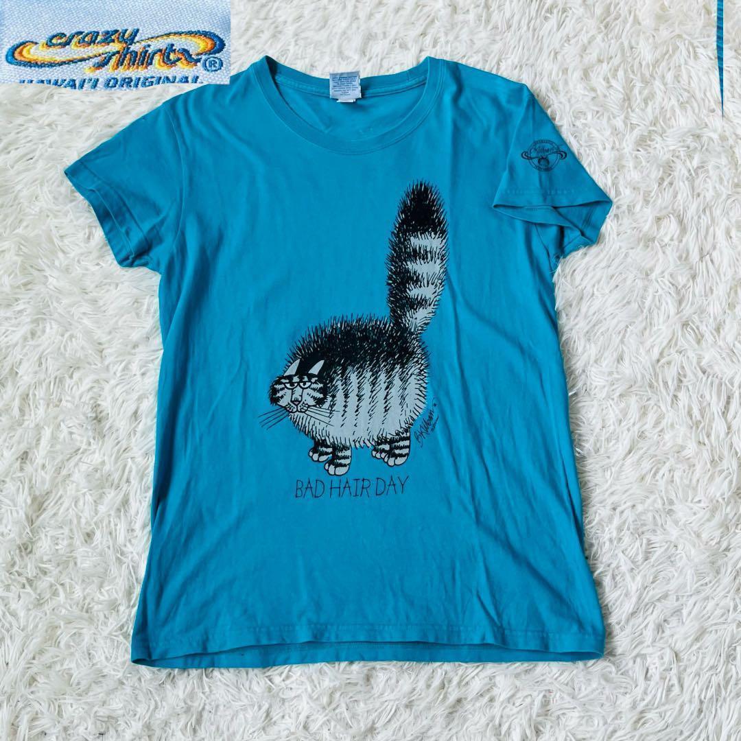 crazyshirt クレイジーシャツ Tシャツ ネコ ブルー XS