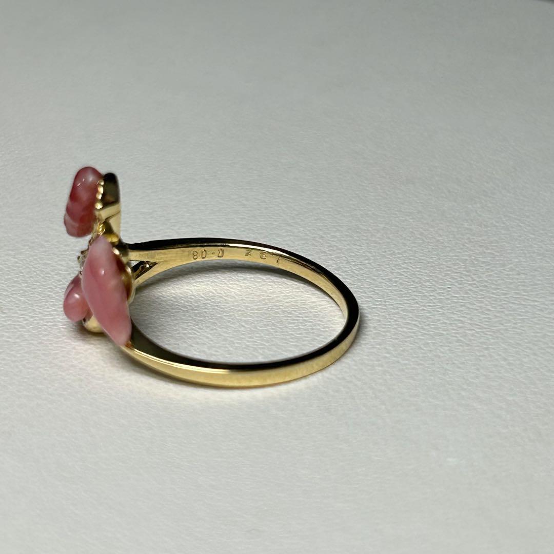 【希少】K18 コンクパール 1.37ct ダイヤリング