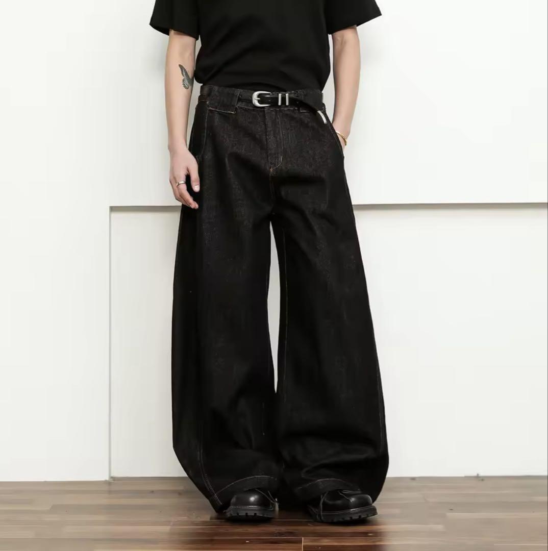 MENES Jaded London リジットワイドデニムパンツ 黒 - メルカリ