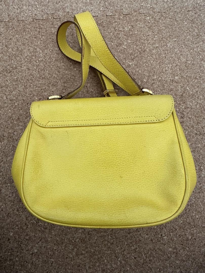 バッグ Salvatore Ferragamo vintage bag yellow Lot 718: Salvatore Ferragamo Gancini Mustard Ostrich