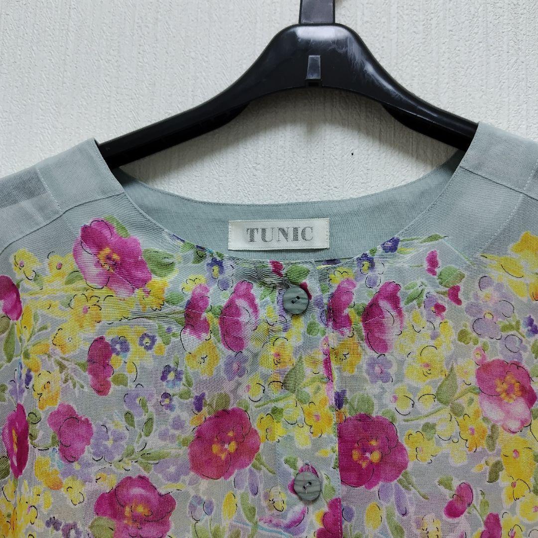 鴨居羊子 TUNIC パジャマ 花柄 ルームウェア　シースルー　透け感　未使用