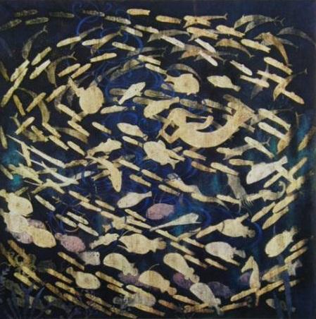 平山郁夫、深海曼荼羅、限定880部・希少額装用画集画、新品額付