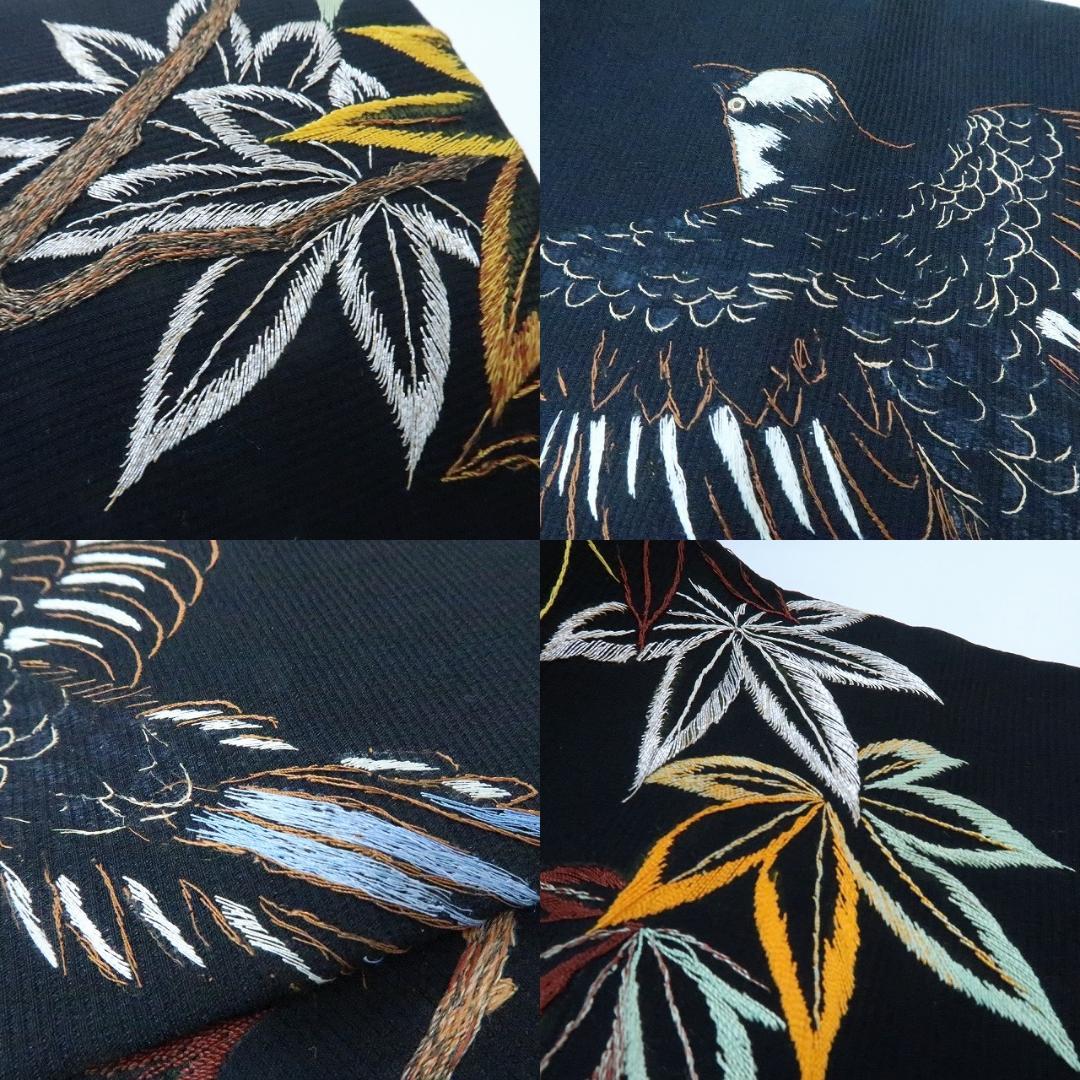 即納正規店 アンティーク 刺繍“刺繍美で奏でる花鳥風月”なごや帯 H-12 Mqwgn-m95470257116 鳥 期間限定