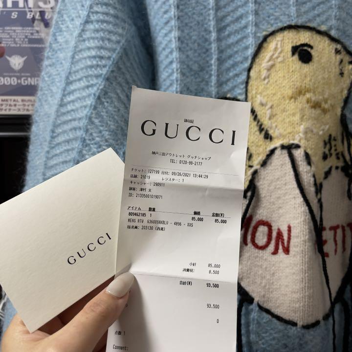 トップス┼ GUCCI エンブロダリーモヘアニット ライトブルー ZmIHE-m95470735411 2020AW ていただけ