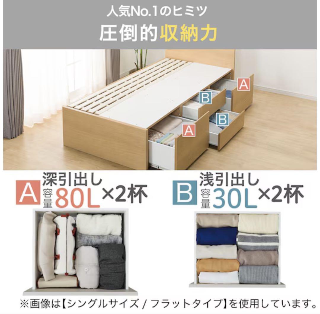 大きい割引 ニトリ チェストベッド メルカリ - 白 ジオ ベッドフレーム