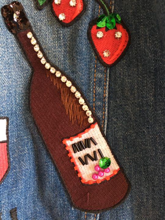 激安】 値下げ!レア!muveil 刺繍モチーフデニムジャケット38 新品未 良質トップ 新品❣️MUVEIL 刺繍 デニムジャケット Gジャン/デニムジャケット
