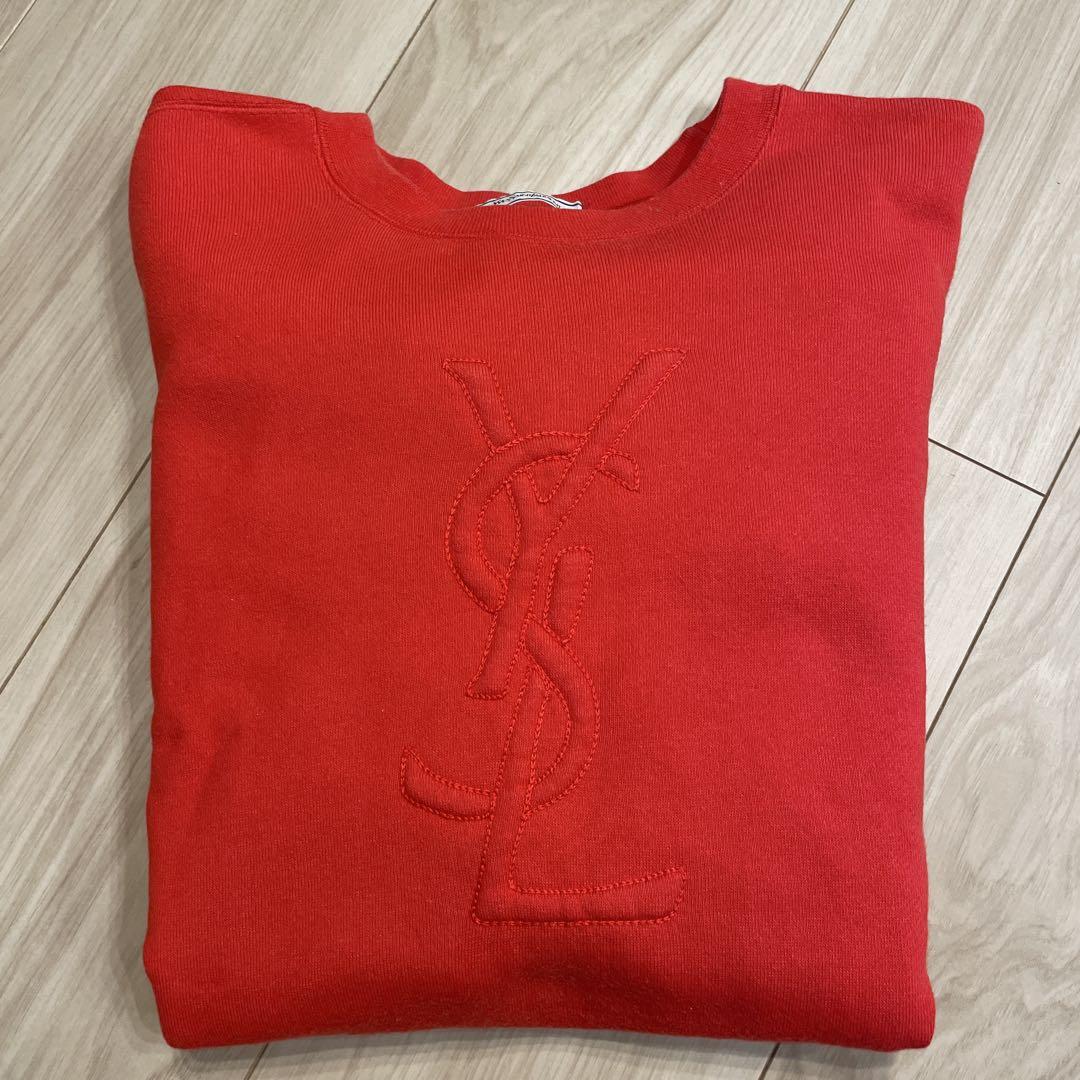 大幅値下げ！YSL 90s ヴィンテージ　ロゴスウェットレッド