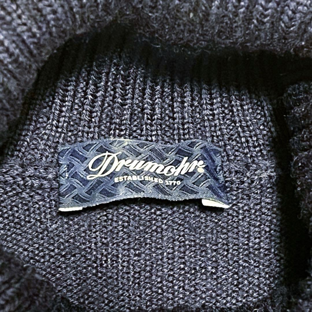 【別注】DRUMOHR×BEAMS F 8ゲージ タートルネックニット　ネイビー
