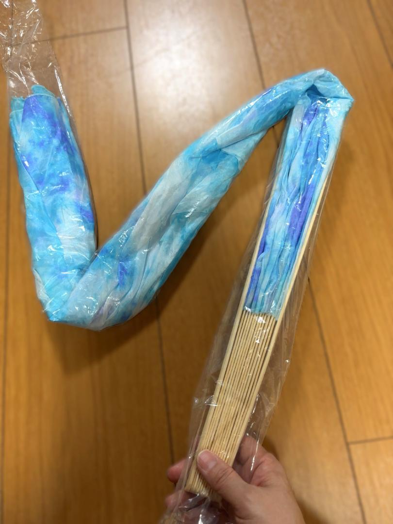 新作新品】ビッグフラッターファンベール☆右手☆青タイダイ