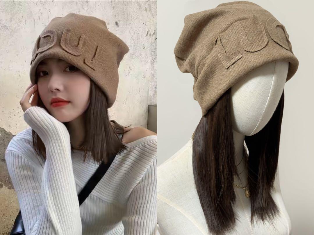 新品未使用帽子ウィッグ一体化タイプチョコレートかぶるだけネット付25cm