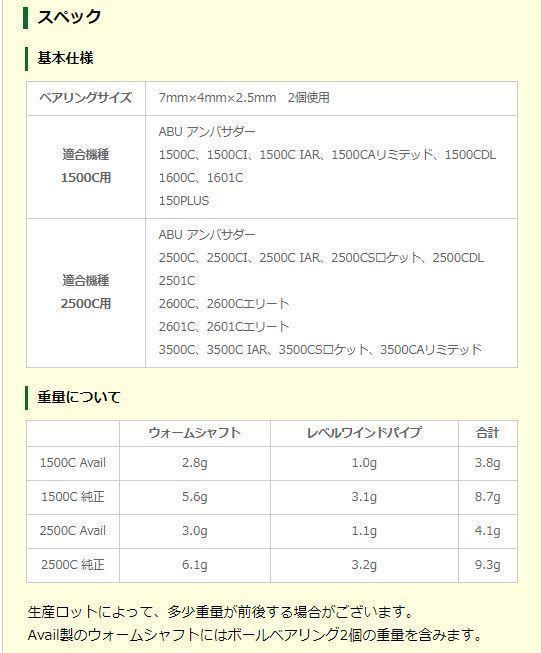アンバサダー1500　アルミウオームシャフト2BB　事前質問 アンバサダー1500 アルミウオームシャフト2BB 事前質問