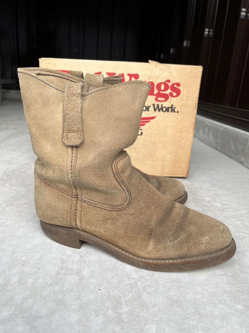 REDWING縦羽根タグ　ペコスブーツ　10D REDWING - 90s/USA製/縦羽タグ☆RED WING/レッドウイング☆本革