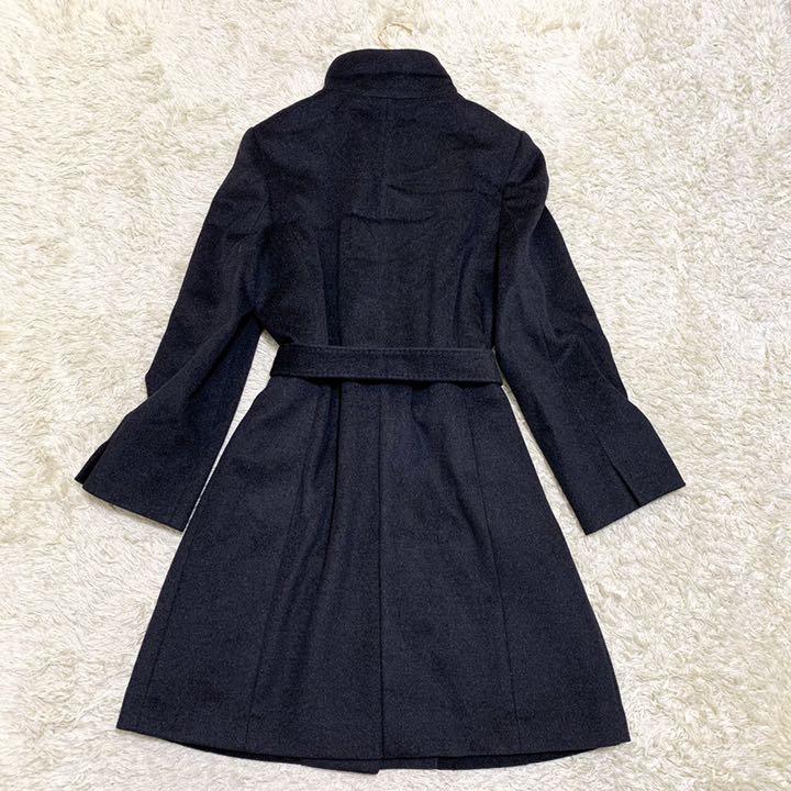 2022人気 美品 23区 ロングコート アンゴラ混 44 ブラック ウール 大きいサイズ 38MA7-m95482211220 超激安低価