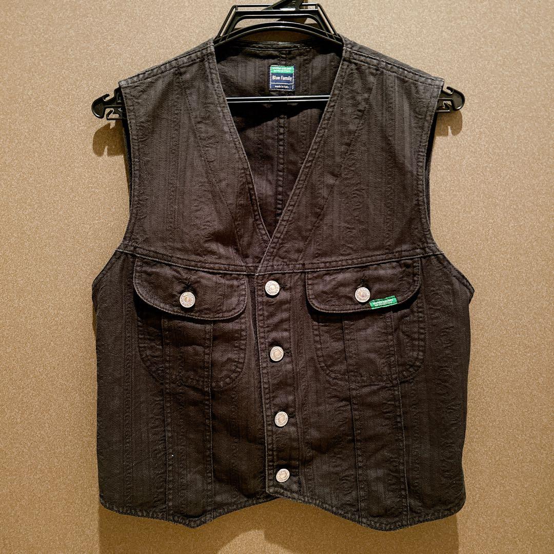 90's BENETON blue family イタリア製　デニムベスト