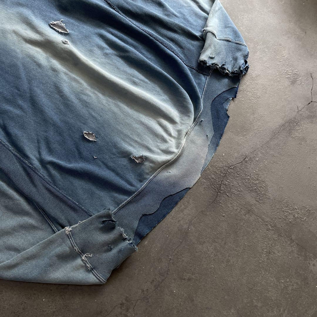 reverse weave”鬼フェード“indigo blue”襤褸 sweat - メルカリ