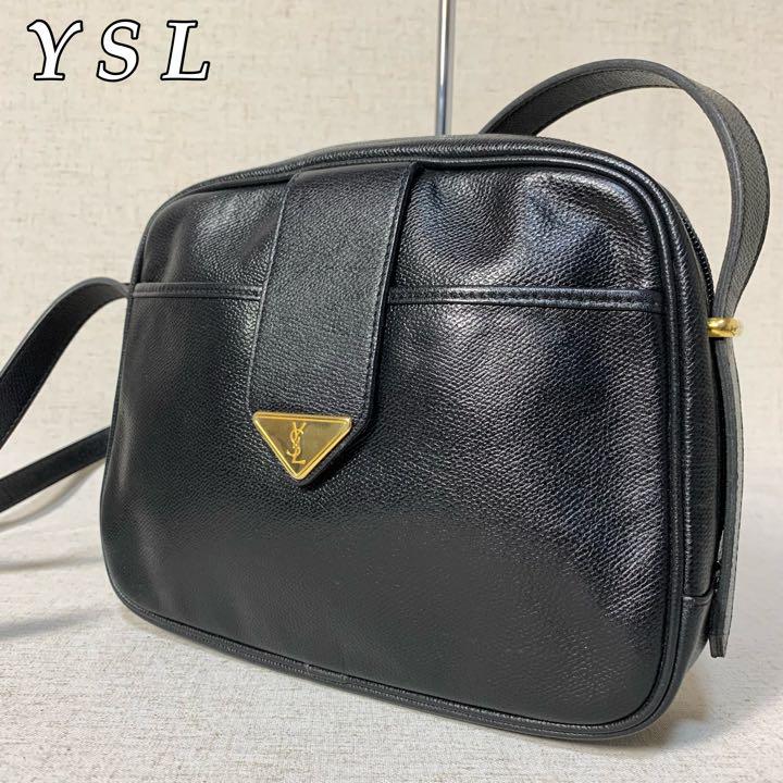 49B16|美品|YSL イヴサンローラン ショルダーバッグ 本革 ブラック 49B16|美品|YSL イヴサンローラン ショルダーバッグ 本革 ブラック