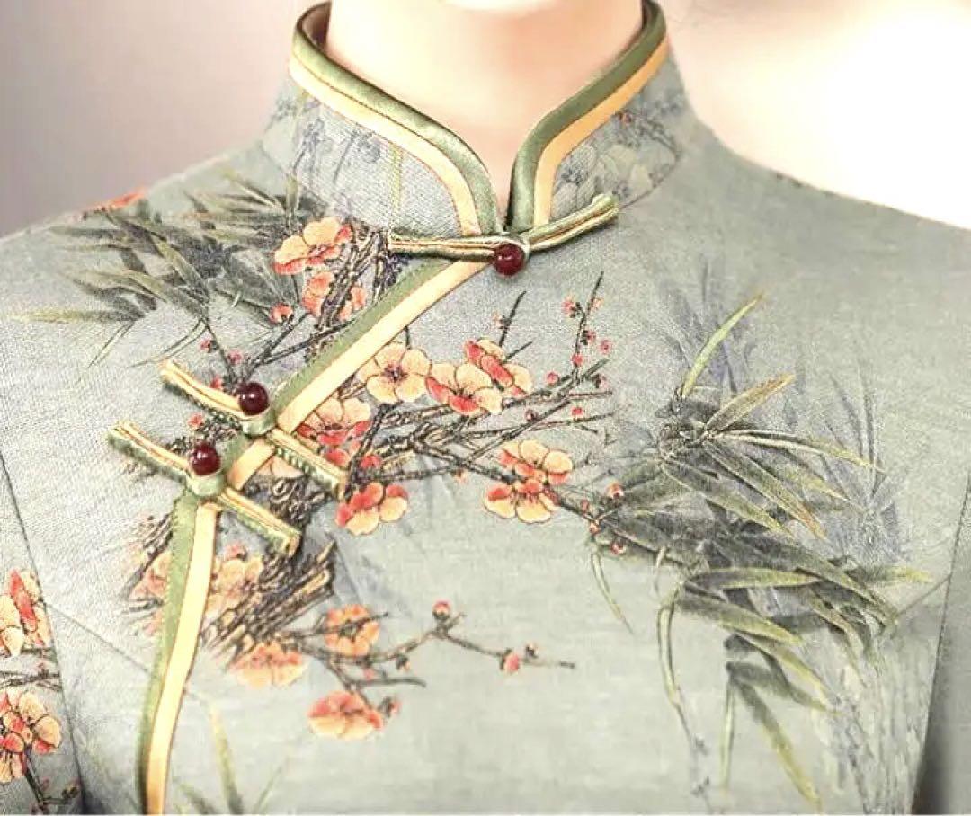 新品 チャイナドレス 暖かい ロング ワンピース