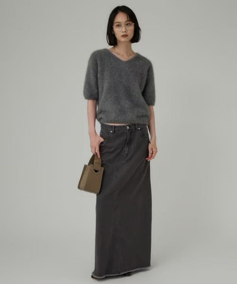 翌日配送可能も多数！ BABYLONE 定価25 850円 フォックスカシミヤ五分袖プルオーバーFREE SIZE・BABYLONE