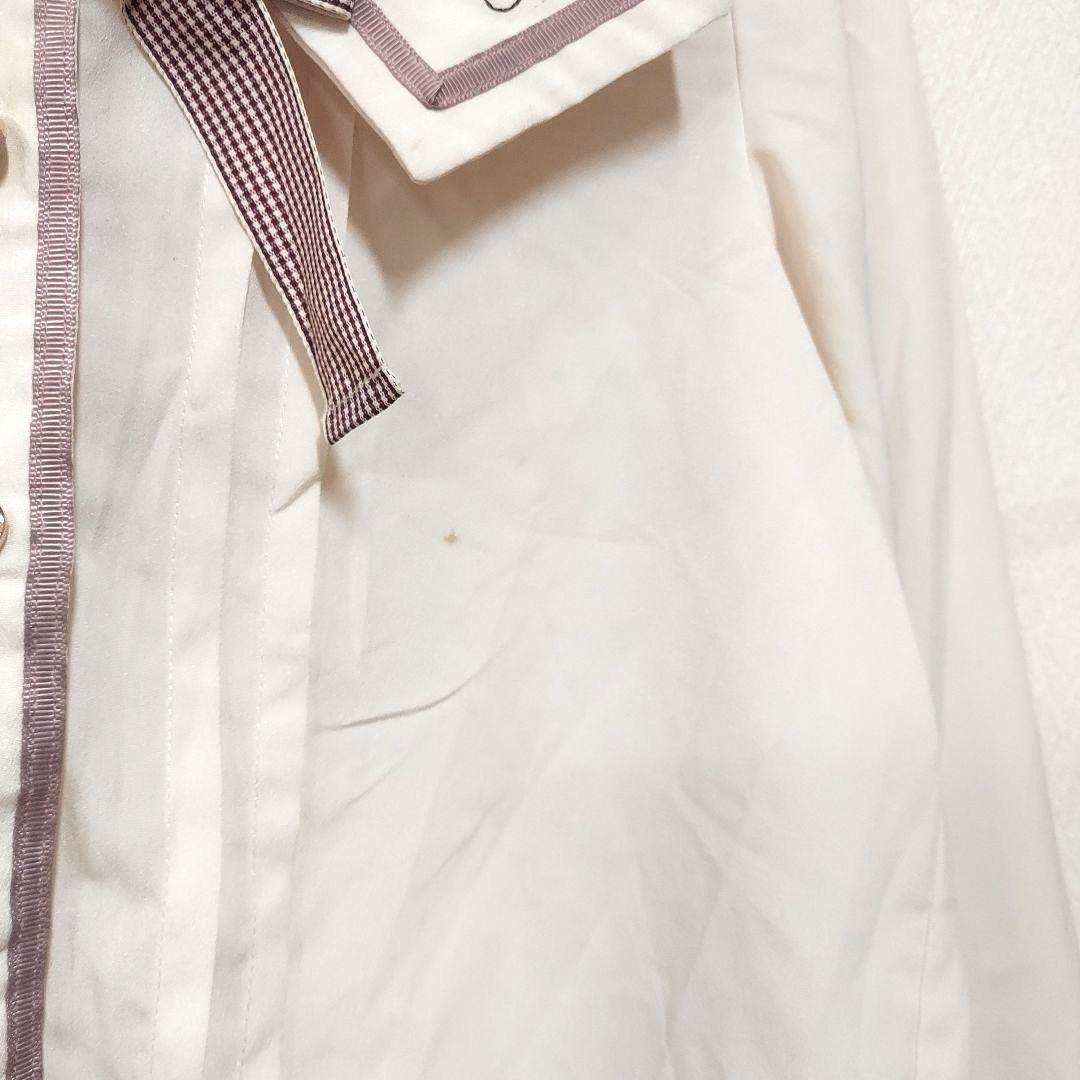 大人気！まとめ一覧 axes femme 刺繍 リボン セーラー襟リボン付きクリーム色シャツ トップス
