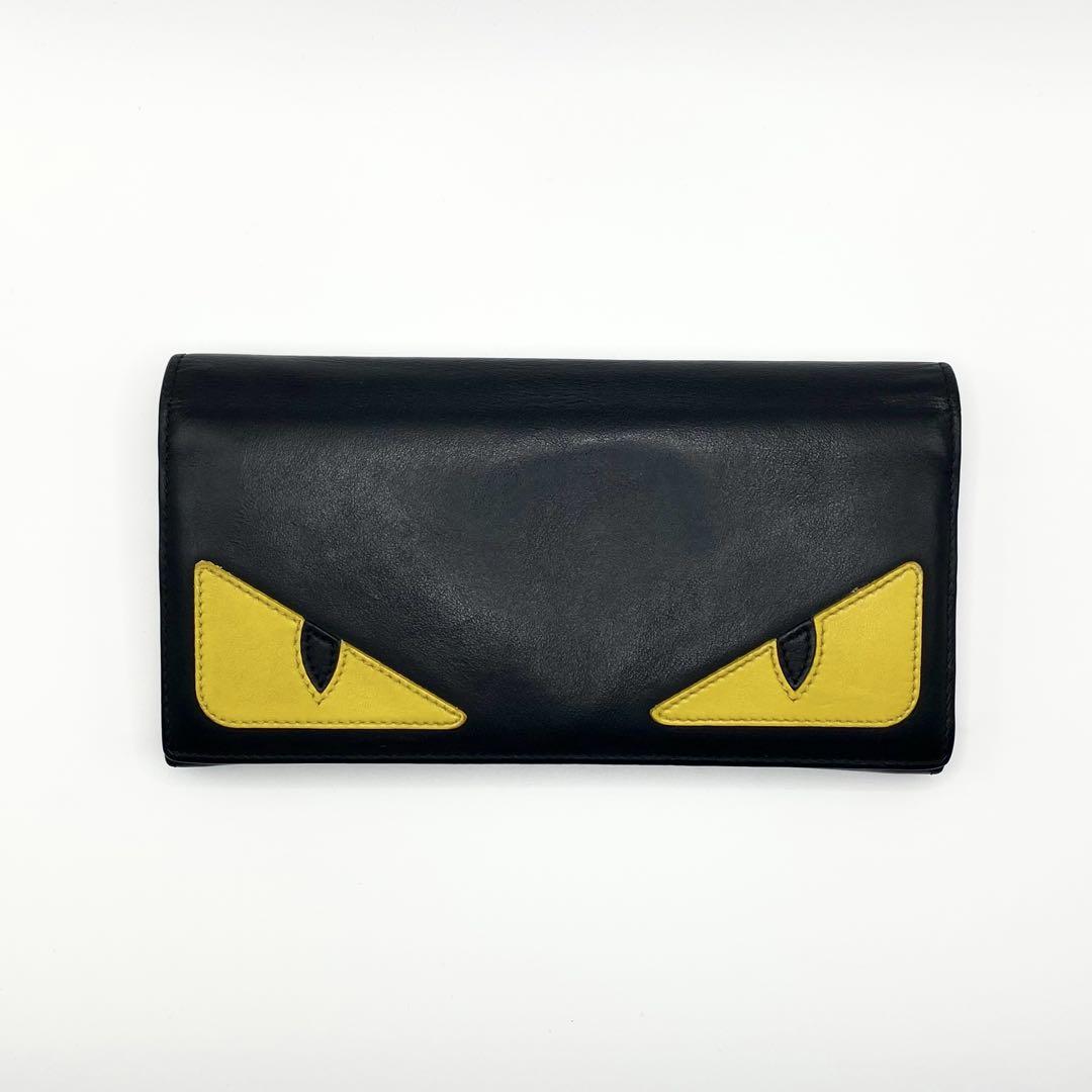 ✨人気モデル✨FENDI 長財布　モンスター　バグズアイ　レザー　ブラック