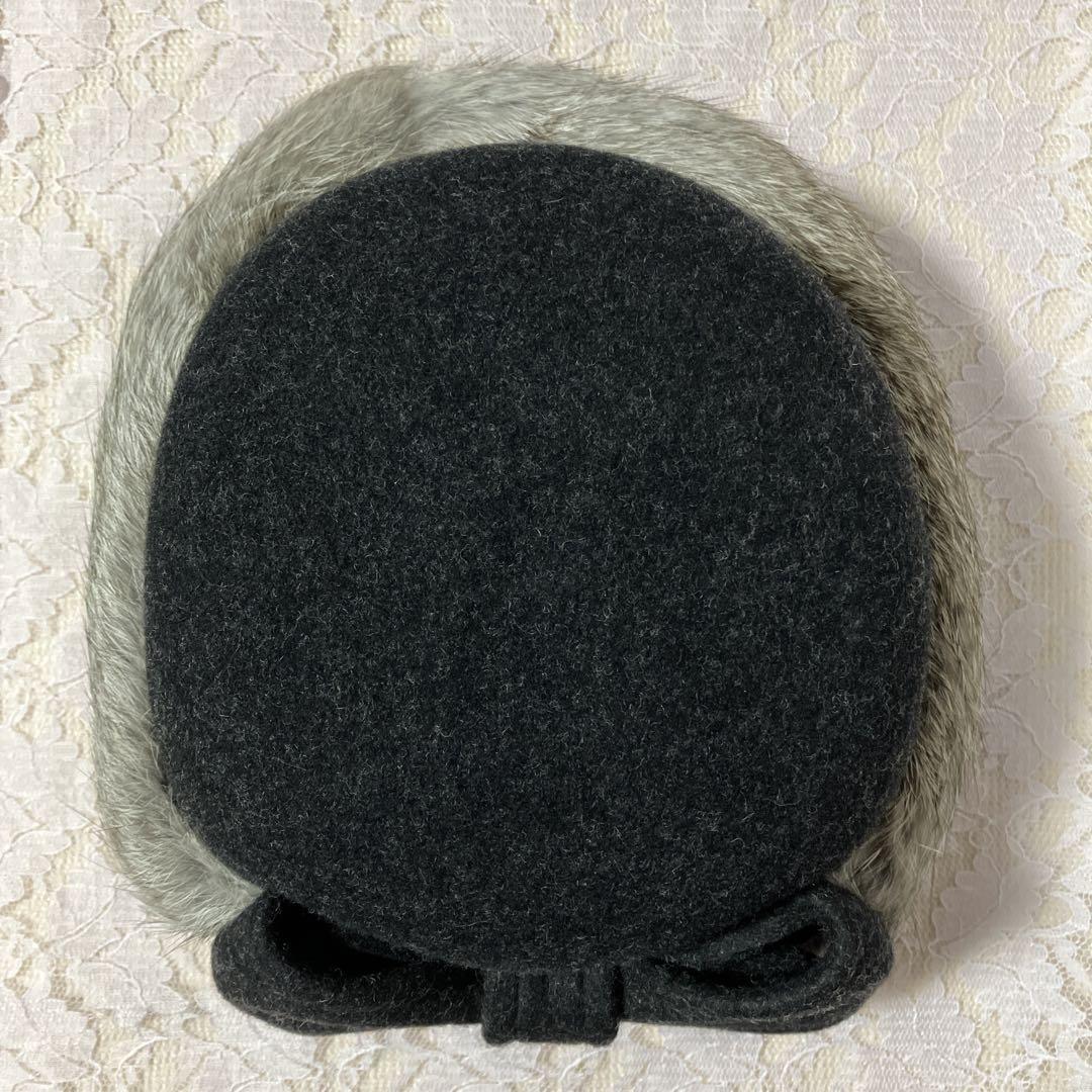 【美品】CA4LA ラビットファー リボン 帽子