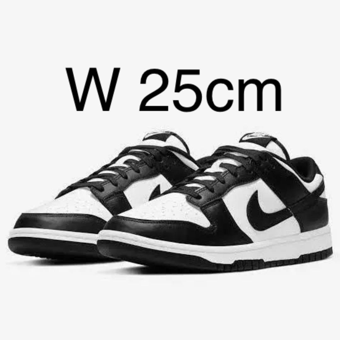 NIKE W DUNK LOW WHITE black US8 25cm