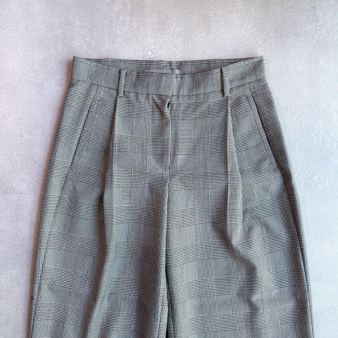 極美品 セオリーリュクス スラックスパンツ ウール混 グレンチェック 極美品 セオリーリュクス グレンチェック ウールパンツ