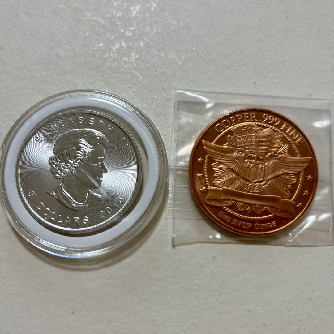 1オンス銀貨・銅貨 2枚セット 1オンス銀貨・銅貨2枚セット