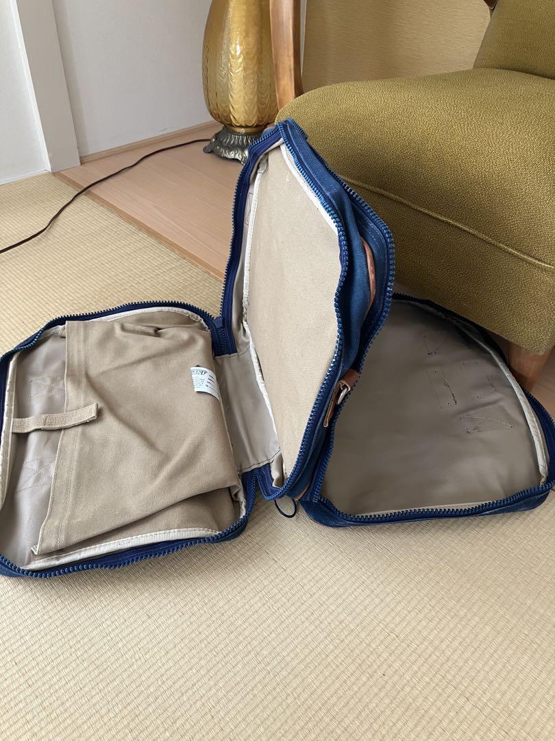 ランズエンド　LANSEND ネイビー　キャンバスビジネスバッグ