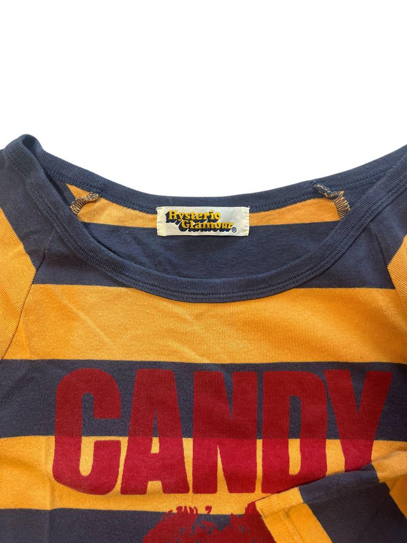ヒステリックグラマー　ロンT ワンピース　CANDY 長袖　ボーダー　綿　ヒス
