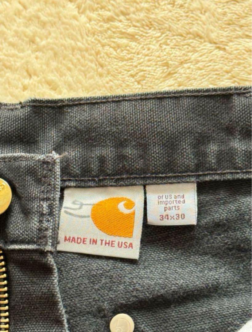 USA製 Carhartt ダブルニー ブラック 34x30