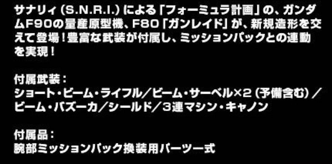 【説明確認推奨】ＭＧ 1/100 Ｆ８０ ガンレイド