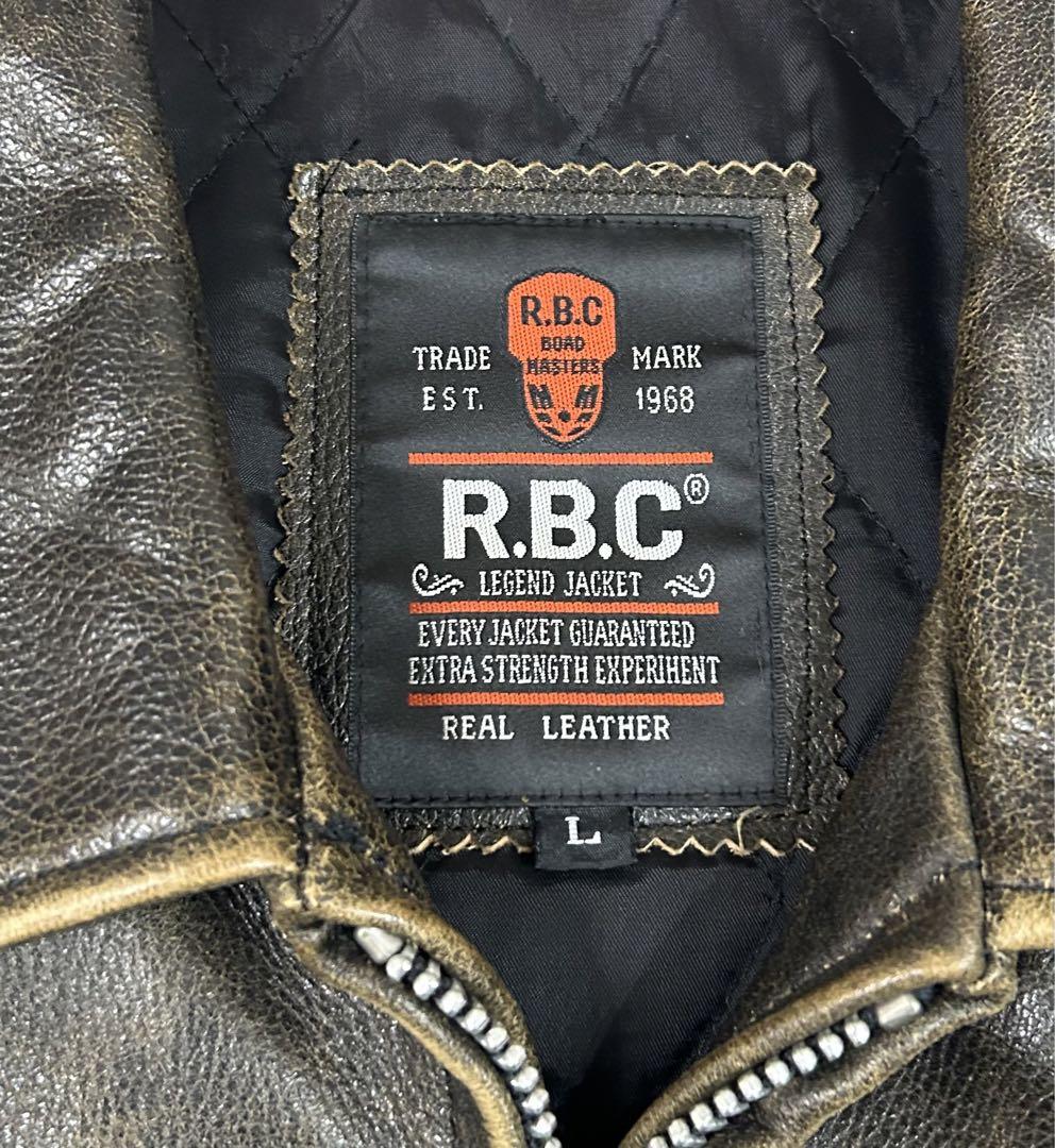 R.B.C レザージャケット 本革 牛革 革ジャン シングル ブラウン