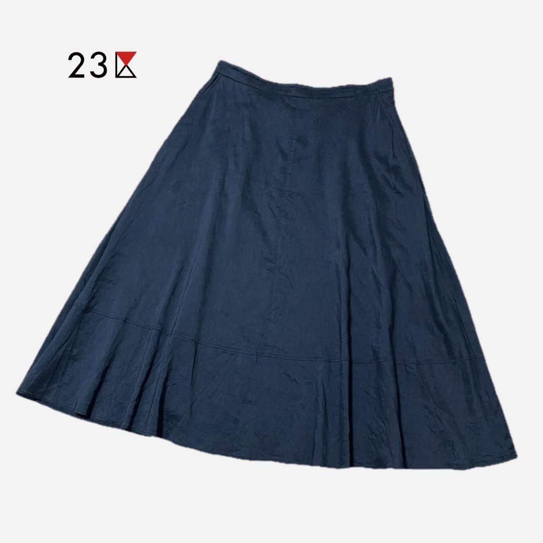 ✨23区　リネンフレアースカート　大きいサイズ 48