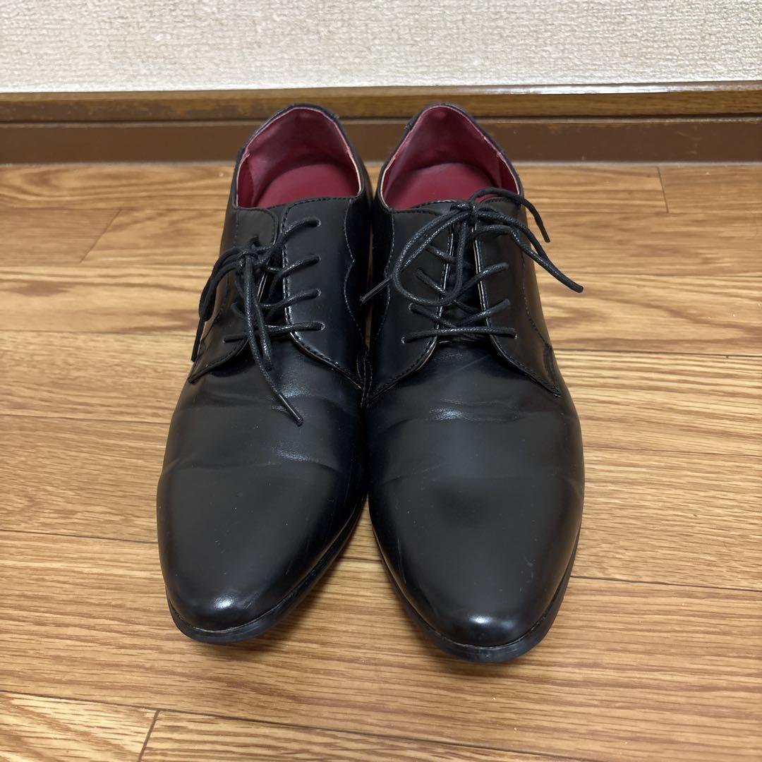 黒 ポインテッドトゥ ビジネスシューズ