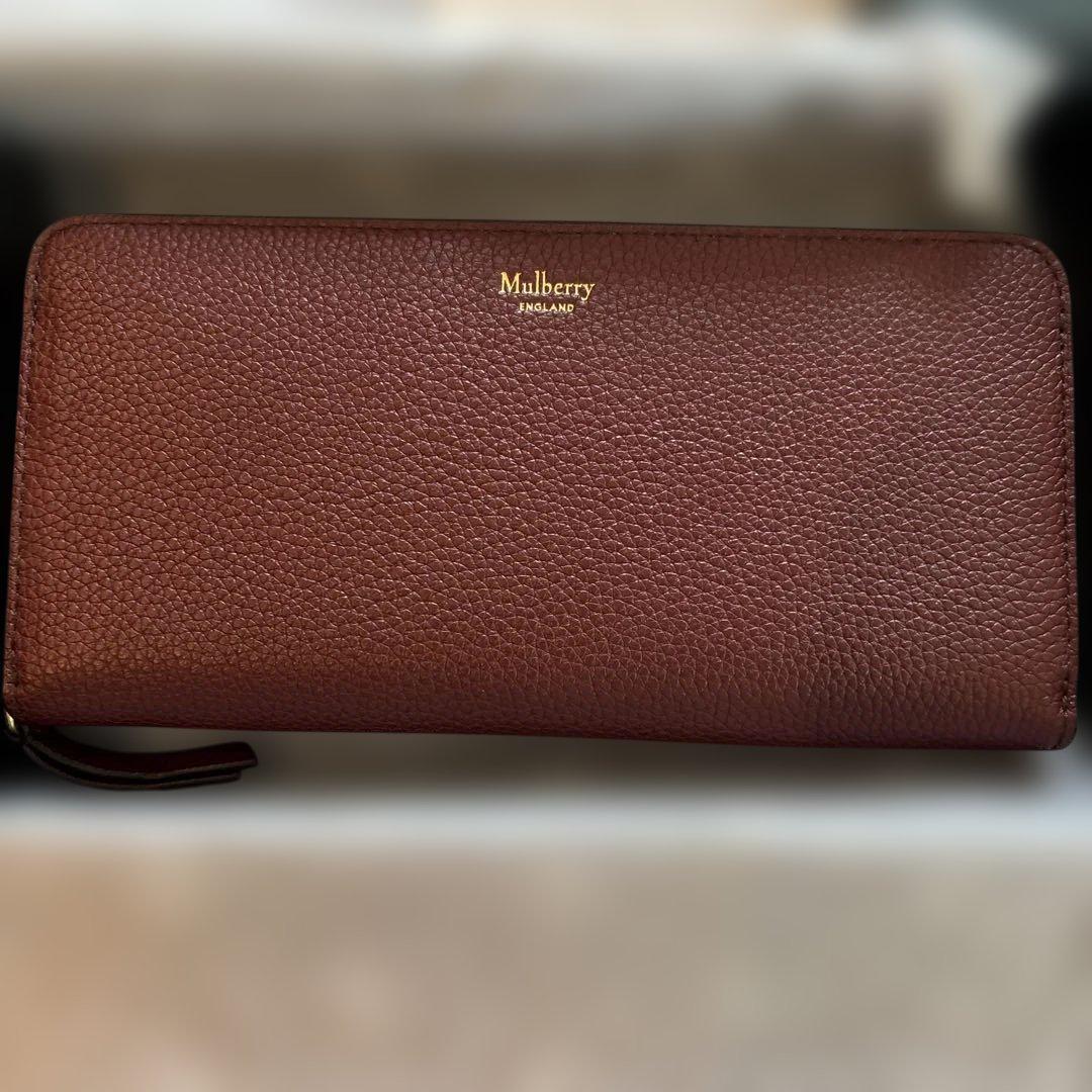 新品　Mulberry バーガンディ 長財布　箱付き