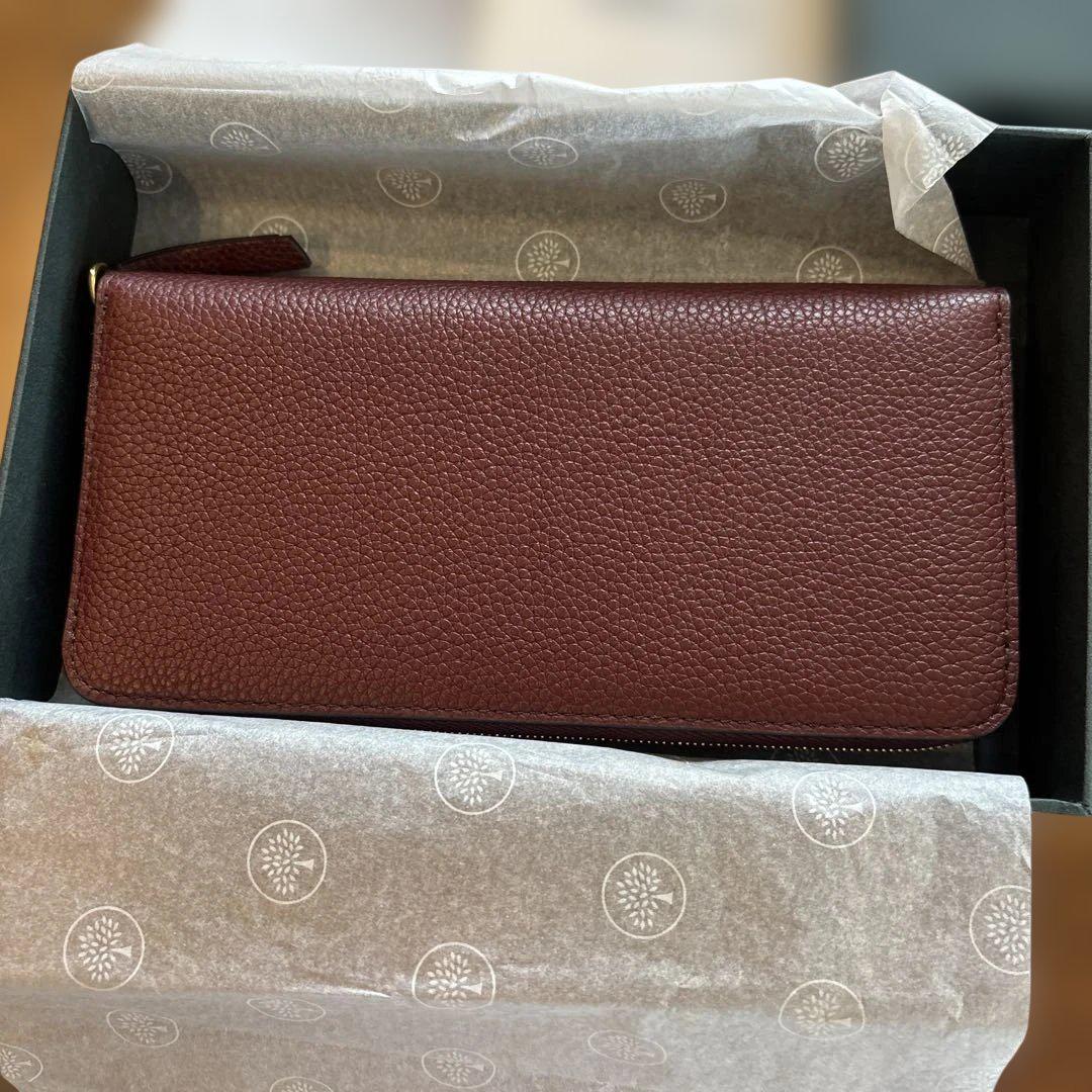 新品　Mulberry バーガンディ 長財布　箱付き