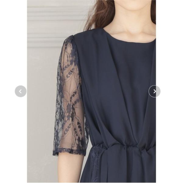 大きいサイズ フィッシュテール シフォンドレス ワンピース 結婚式 ネイビー