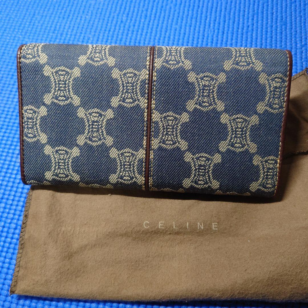 CELINE ネイビーデニム 長財布 保存袋付き
