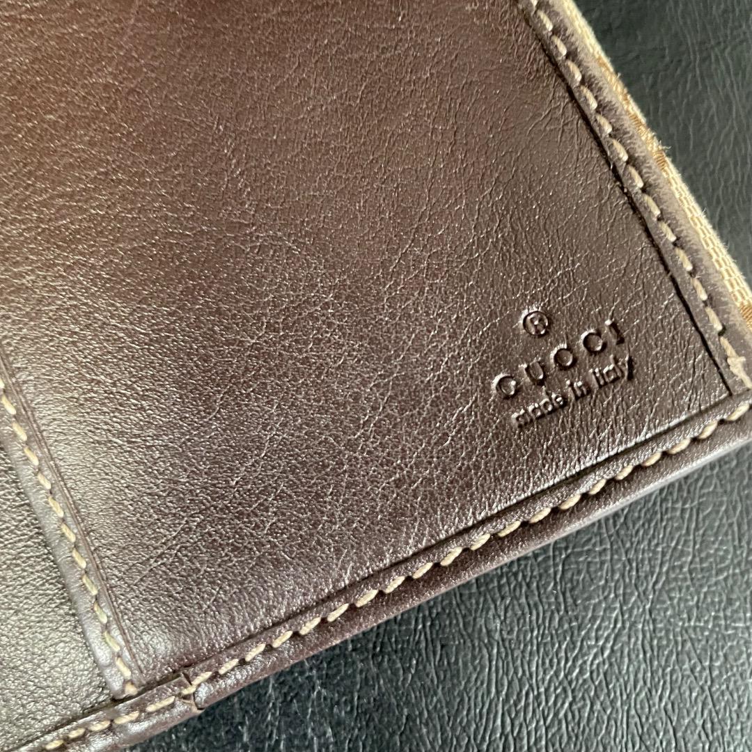 ✨ヴィンテージ✨GUCCI GG柄 ハート金具 長財布 茶×ベージュ