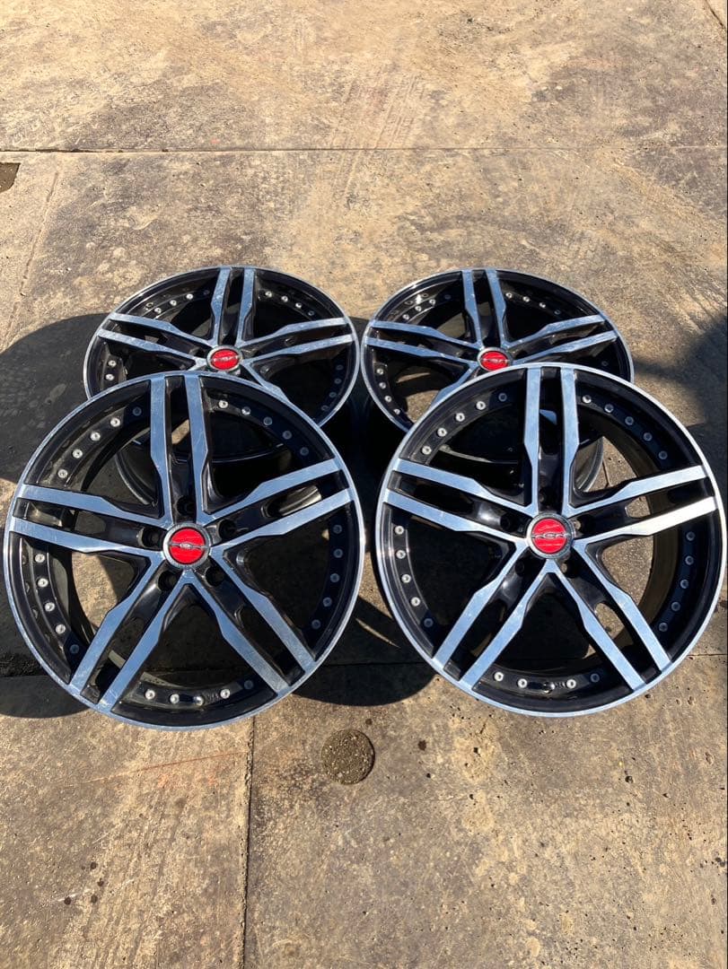 シャレンSHALLEN 18インチ ブラック シルバー ホイール 4本セット