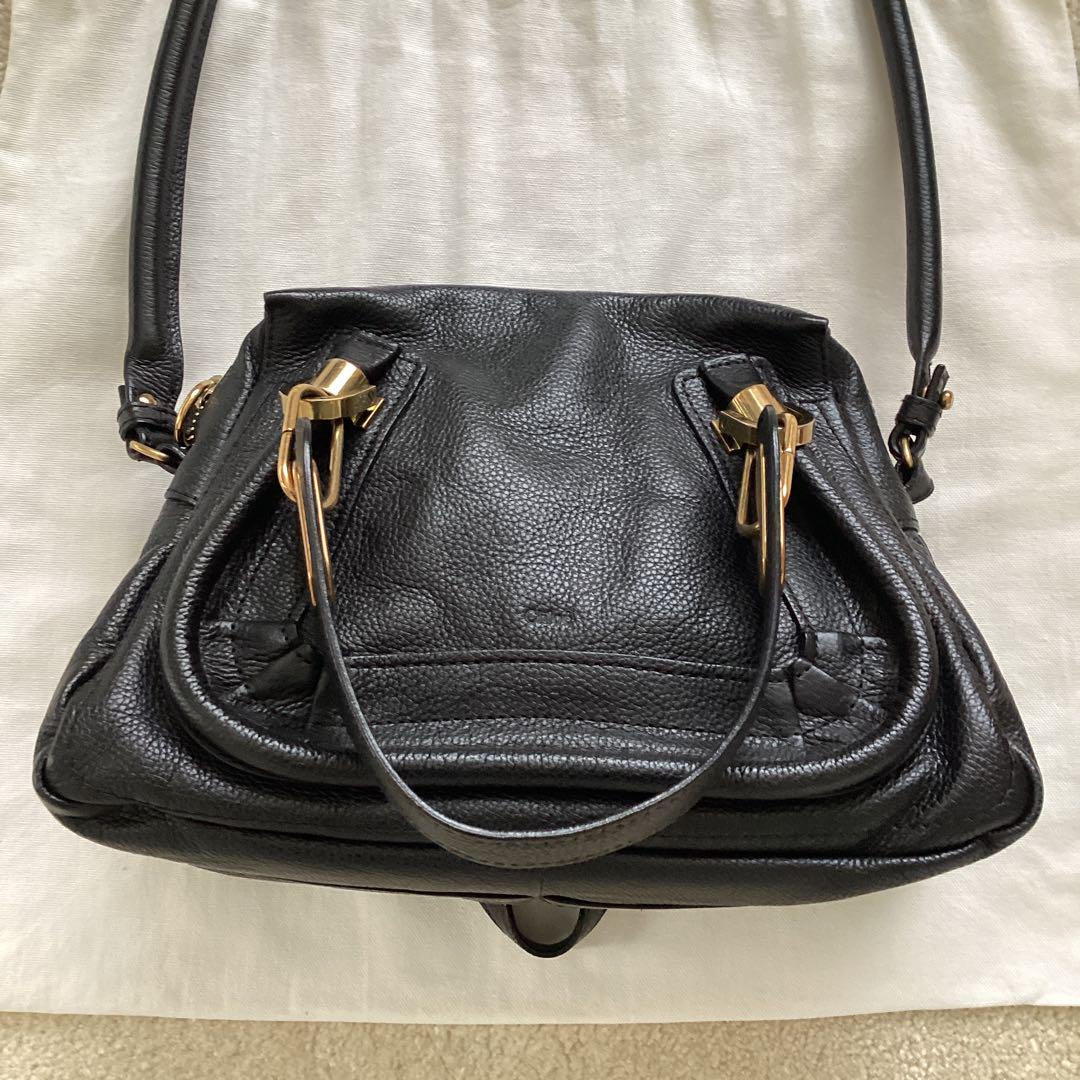 定番のお歳暮 Chloeクロエ パラティ 黒 レザー 2weyショルダーバッグ 美品 バッグ