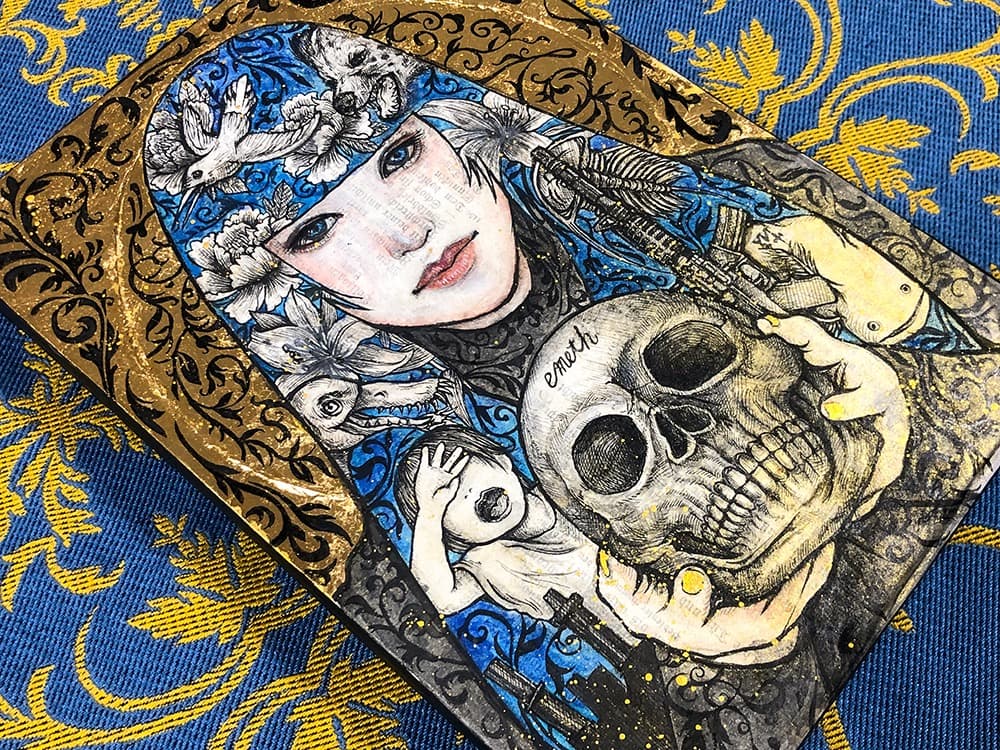 手描き絵画「ゴーレム」日本画 オリジナル 原画 手描き絵画「ゴーレム」日本画 オリジナル 原画