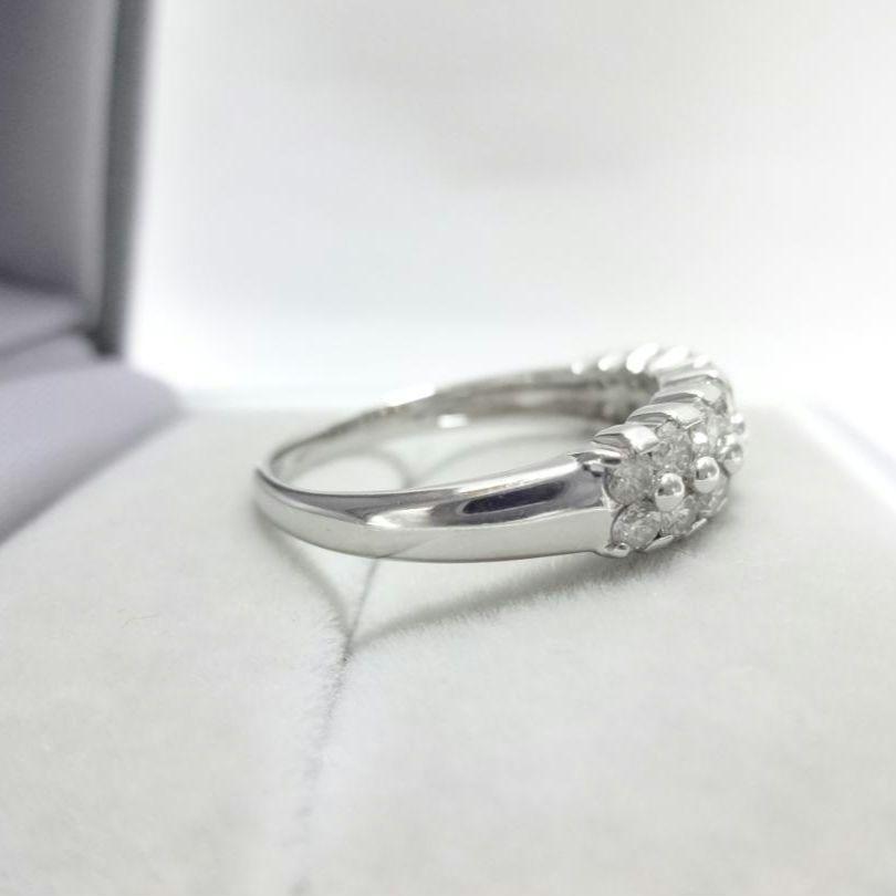 1.00ct　ダイヤモンド　2連パヴェセッティング　リング　プラチナ