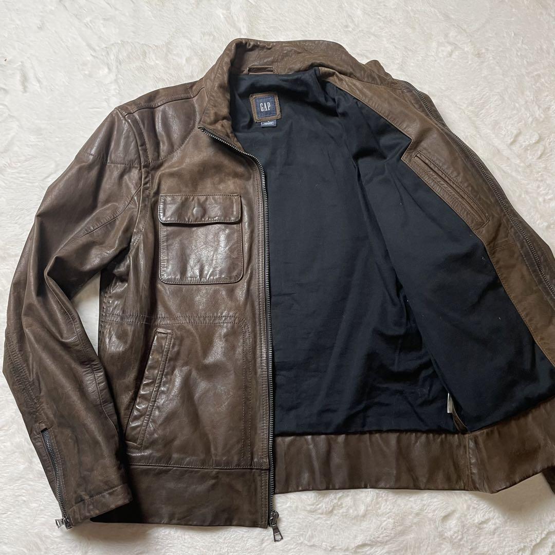 00s GAP ギャップ レザージャケット カウレザー 牛革 ブラウン 常田大希