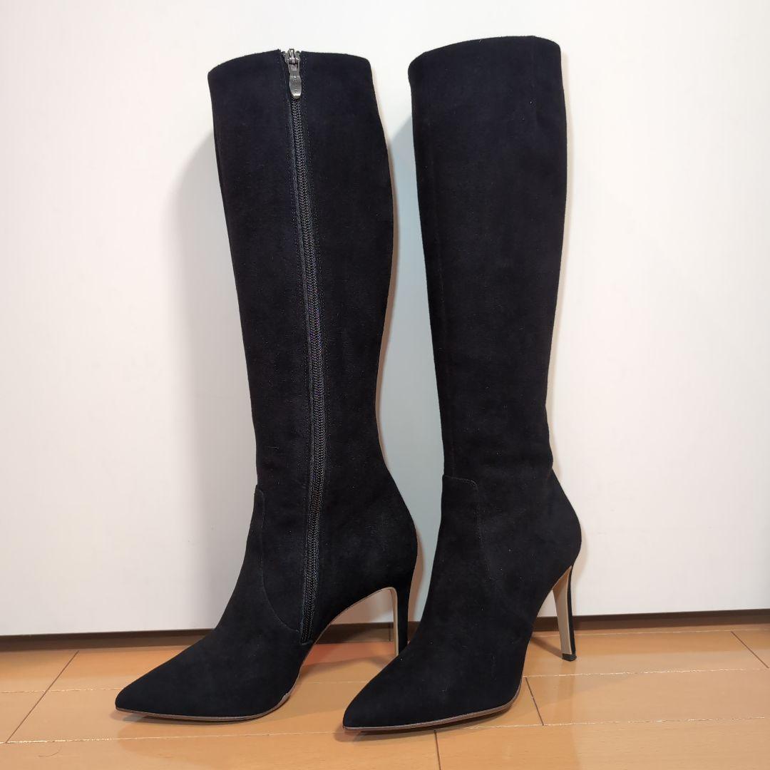 DIANA ロングブーツ 黒スエード 高ヒール